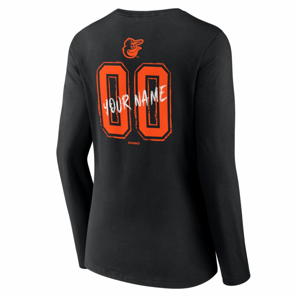 Baltimore Orioles Women's Hustle Personalized Name & Number Long Sleeve V-Neck T-Shirt - MLB