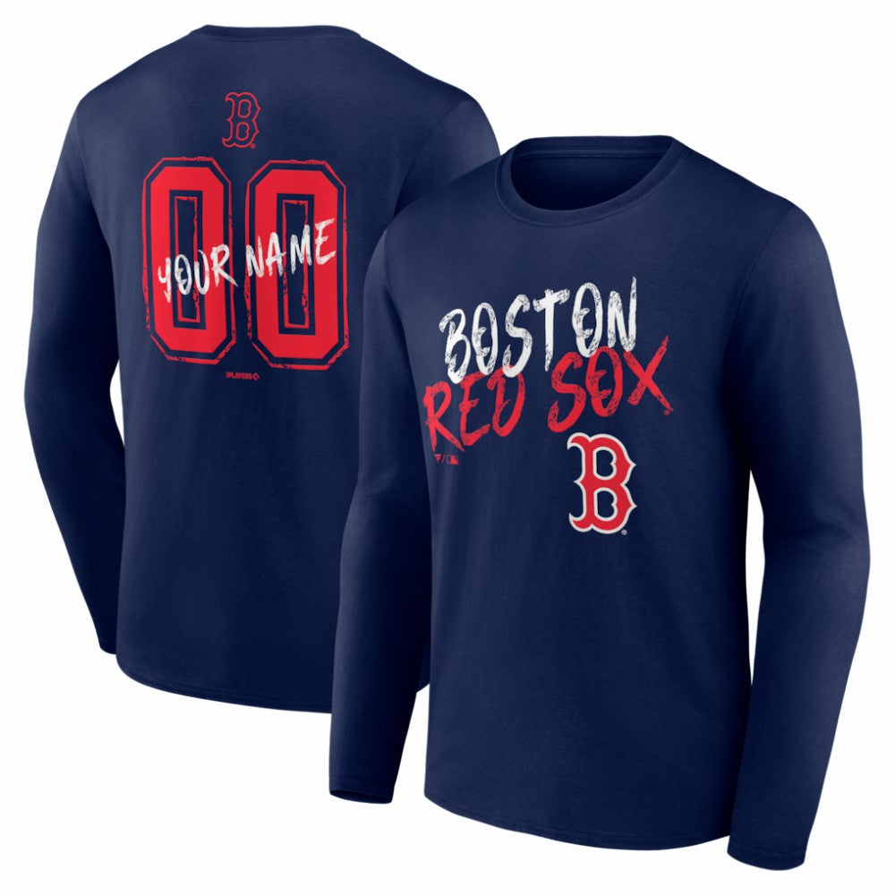 Boston Red Sox  Hustle Personalized Name & Number Long Sleeve T-Shirt - MLB