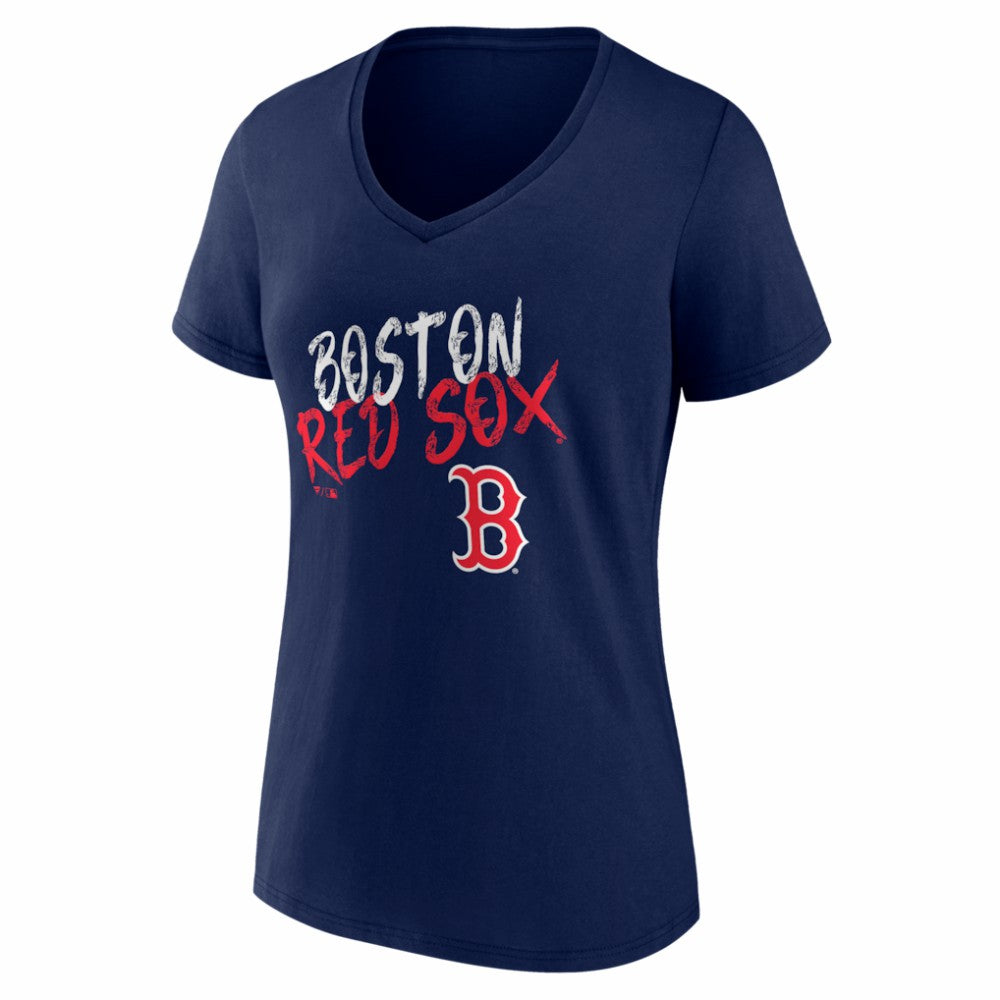 Boston Red Sox Women's Hustle Personalized Name & Number V-Neck T-Shirt - MLB