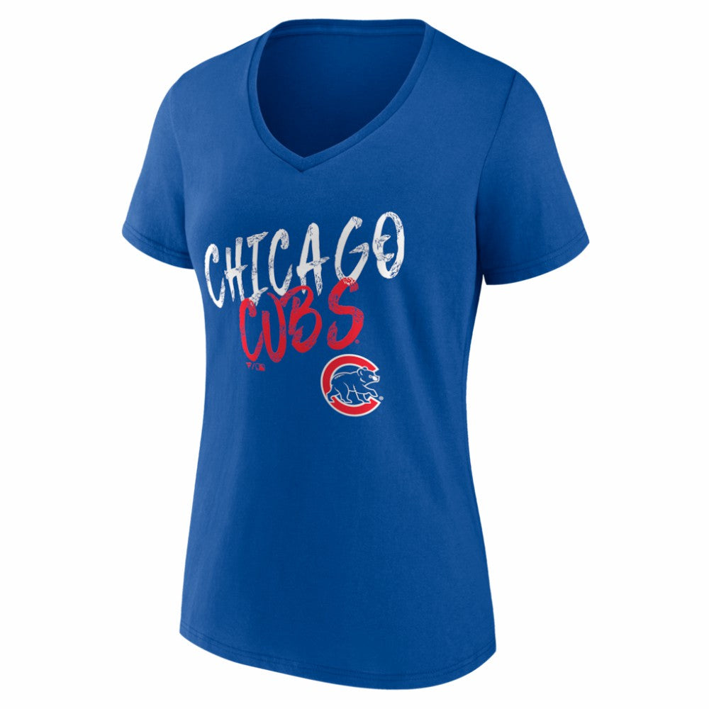 Chicago Cubs Women's Hustle Personalized Name & Number V-Neck T-Shirt - MLB