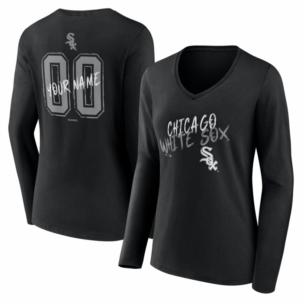 Chicago White Sox Women's Hustle Personalized Name & Number Long Sleeve V-Neck T-Shirt - MLB