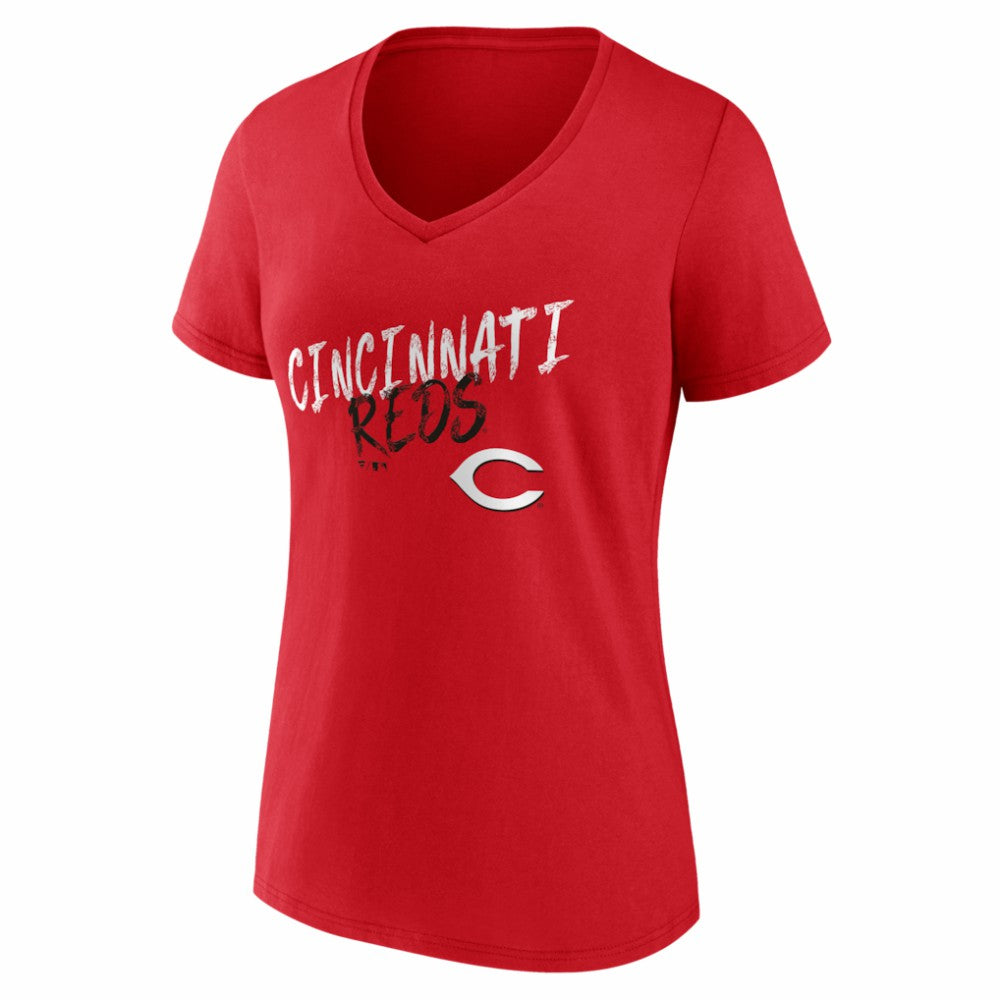 Cincinnati Reds Women's Hustle Personalized Name & Number V-Neck T-Shirt - MLB