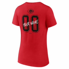 Cincinnati Reds Women's Hustle Personalized Name & Number V-Neck T-Shirt - MLB