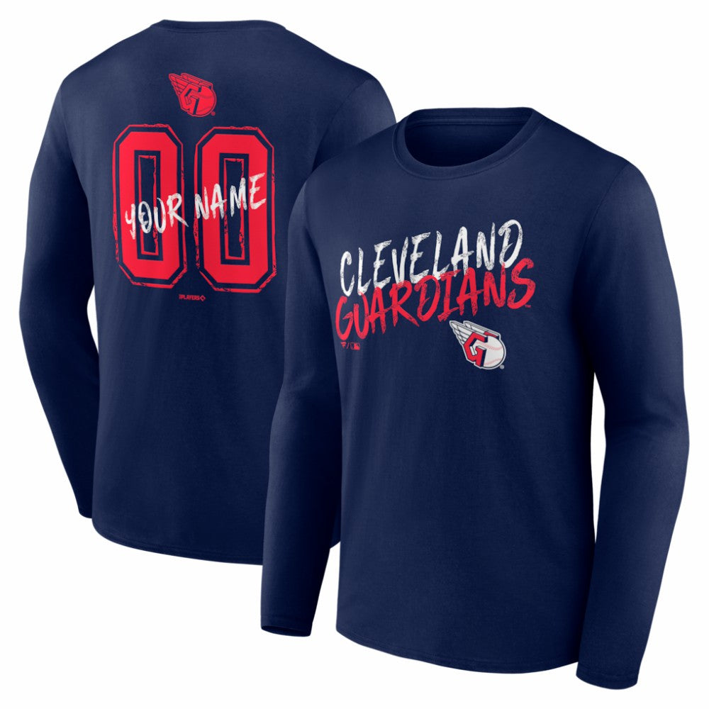 Cleveland Guardians  Hustle Personalized Name & Number Long Sleeve T-Shirt - MLB