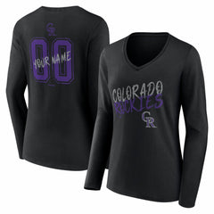 Colorado Rockies Women's Hustle Personalized Name & Number Long Sleeve V-Neck T-Shirt - MLB
