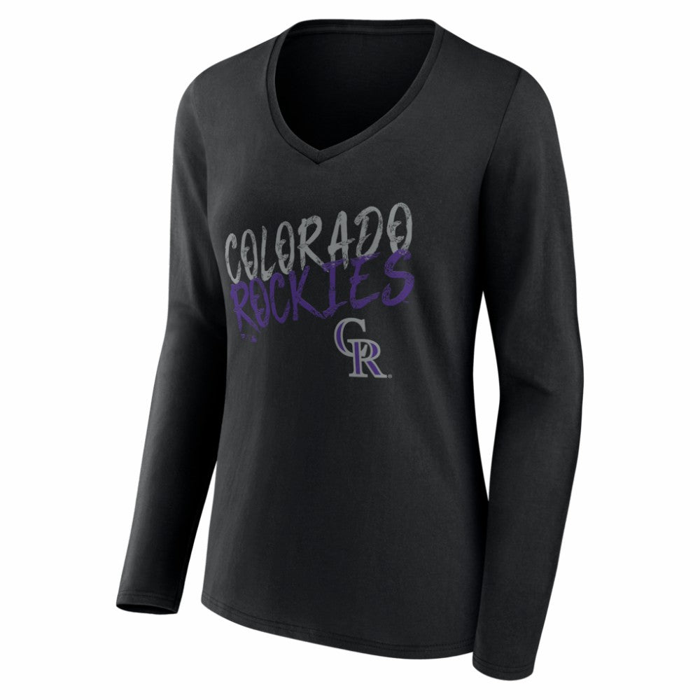 Colorado Rockies Women's Hustle Personalized Name & Number Long Sleeve V-Neck T-Shirt - MLB