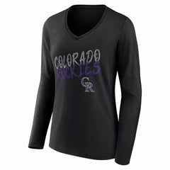 Colorado Rockies Women's Hustle Personalized Name & Number Long Sleeve V-Neck T-Shirt - MLB