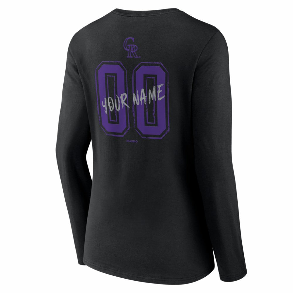 Colorado Rockies Women's Hustle Personalized Name & Number Long Sleeve V-Neck T-Shirt - MLB