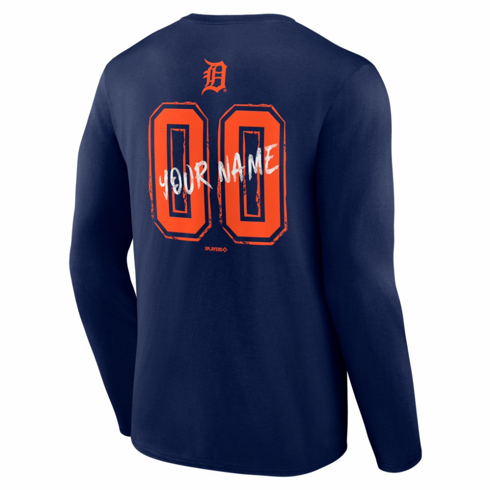 Detroit Tigers  Hustle Personalized Name & Number Long Sleeve T-Shirt - MLB