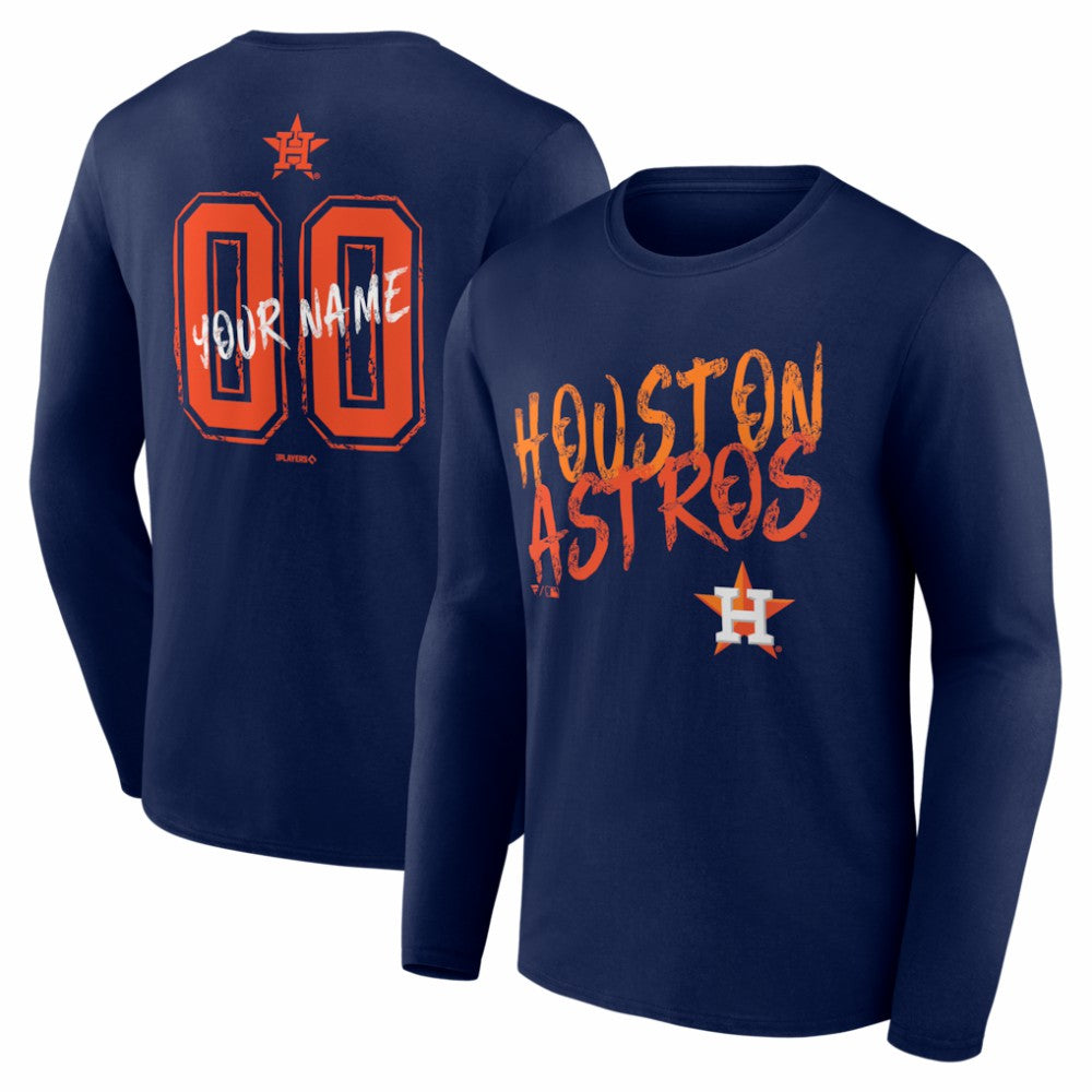 Houston Astros  Hustle Personalized Name & Number Long Sleeve T-Shirt - MLB