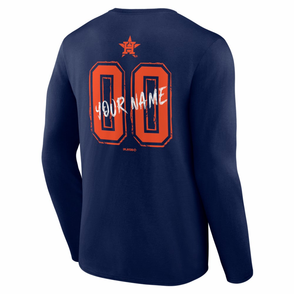 Houston Astros  Hustle Personalized Name & Number Long Sleeve T-Shirt - MLB