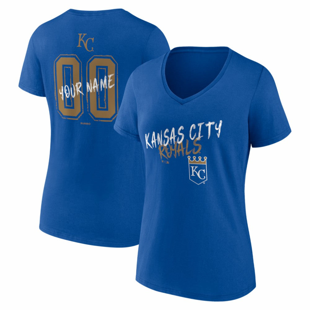 Kansas City Royals Women's Hustle Personalized Name & Number V-Neck T-Shirt - MLB