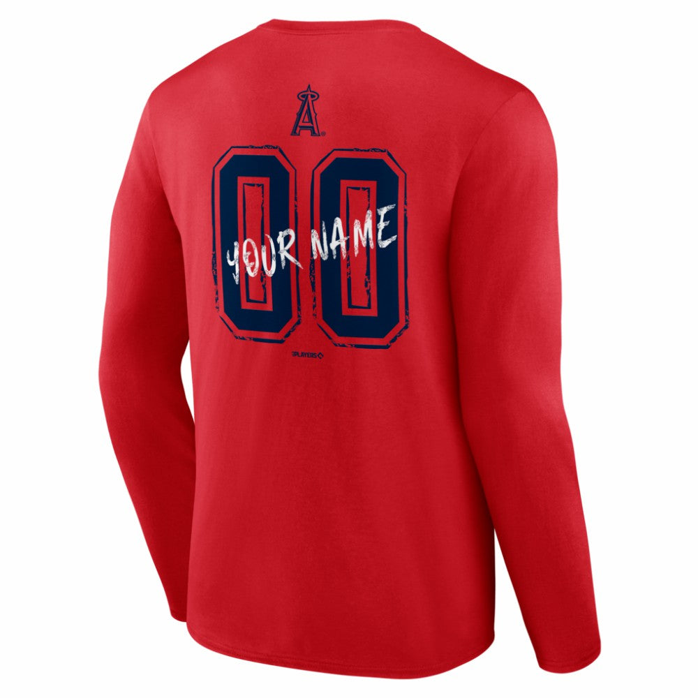 Los Angeles Angels  Hustle Personalized Name & Number Long Sleeve T-Shirt - MLB