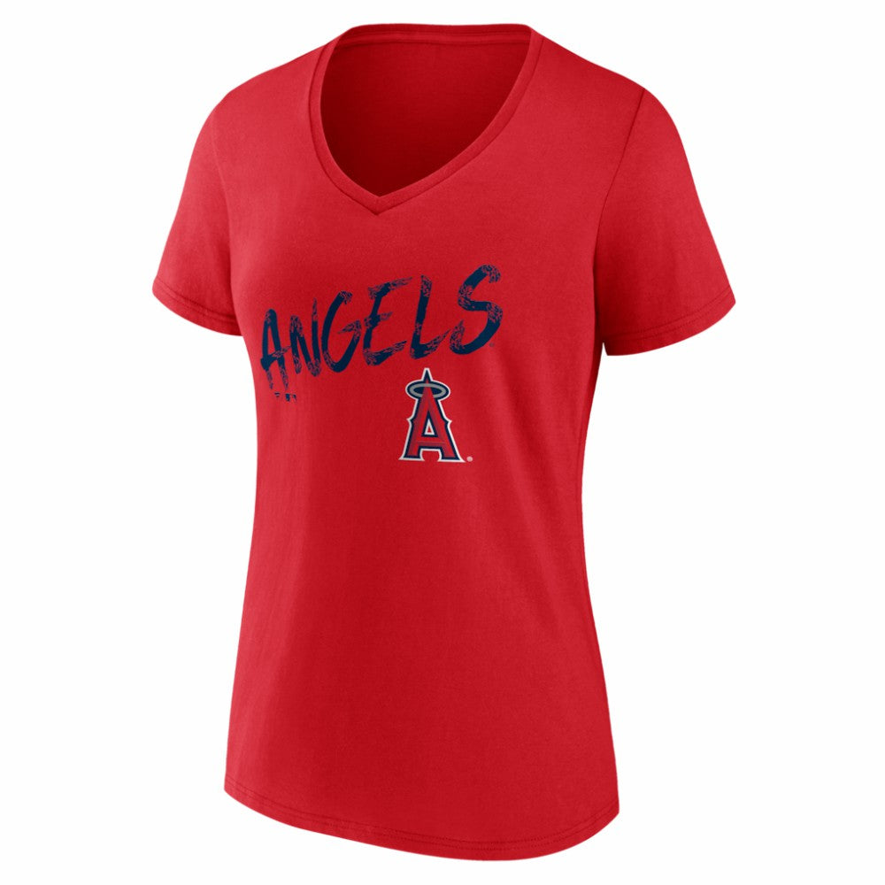 Los Angeles Angels Women's Hustle Personalized Name & Number V-Neck T-Shirt - MLB