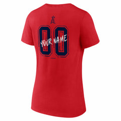 Los Angeles Angels Women's Hustle Personalized Name & Number V-Neck T-Shirt - MLB