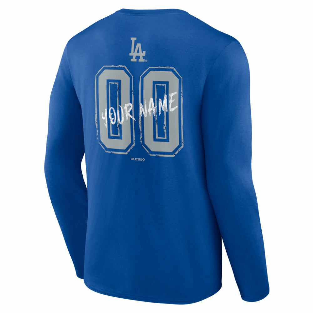 Los Angeles Dodgers  Hustle Personalized Name & Number Long Sleeve T-Shirt - MLB