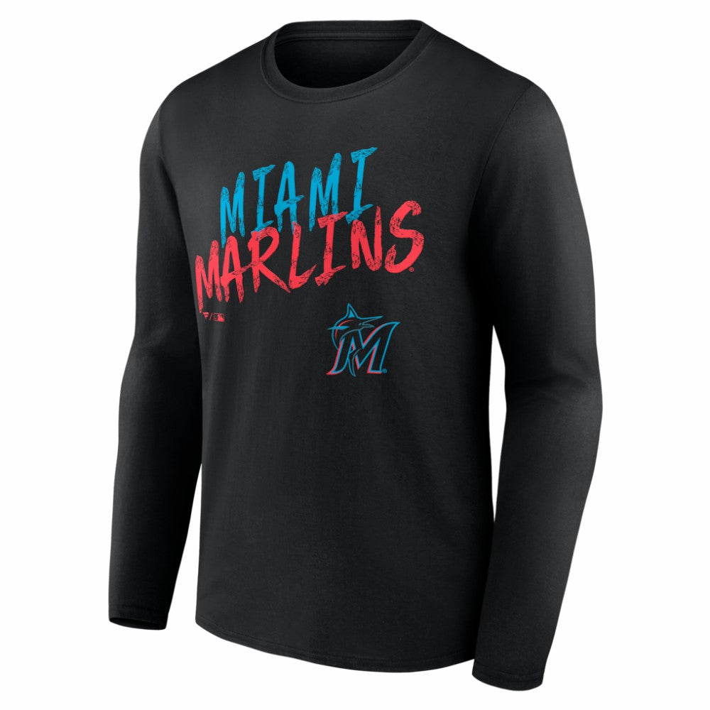 Miami Marlins  Hustle Personalized Name & Number Long Sleeve T-Shirt - MLB