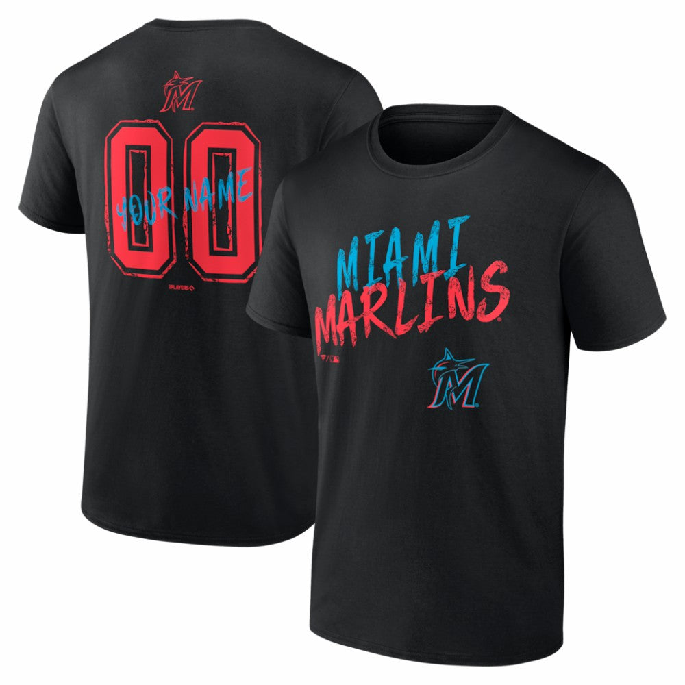 Miami Marlins  Hustle Personalized Name & Number T-Shirt - MLB