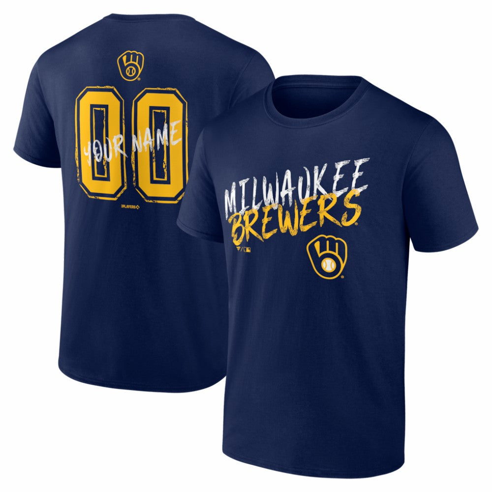 Milwaukee Brewers  Hustle Personalized Name & Number T-Shirt - MLB