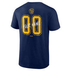 Milwaukee Brewers  Hustle Personalized Name & Number T-Shirt - MLB