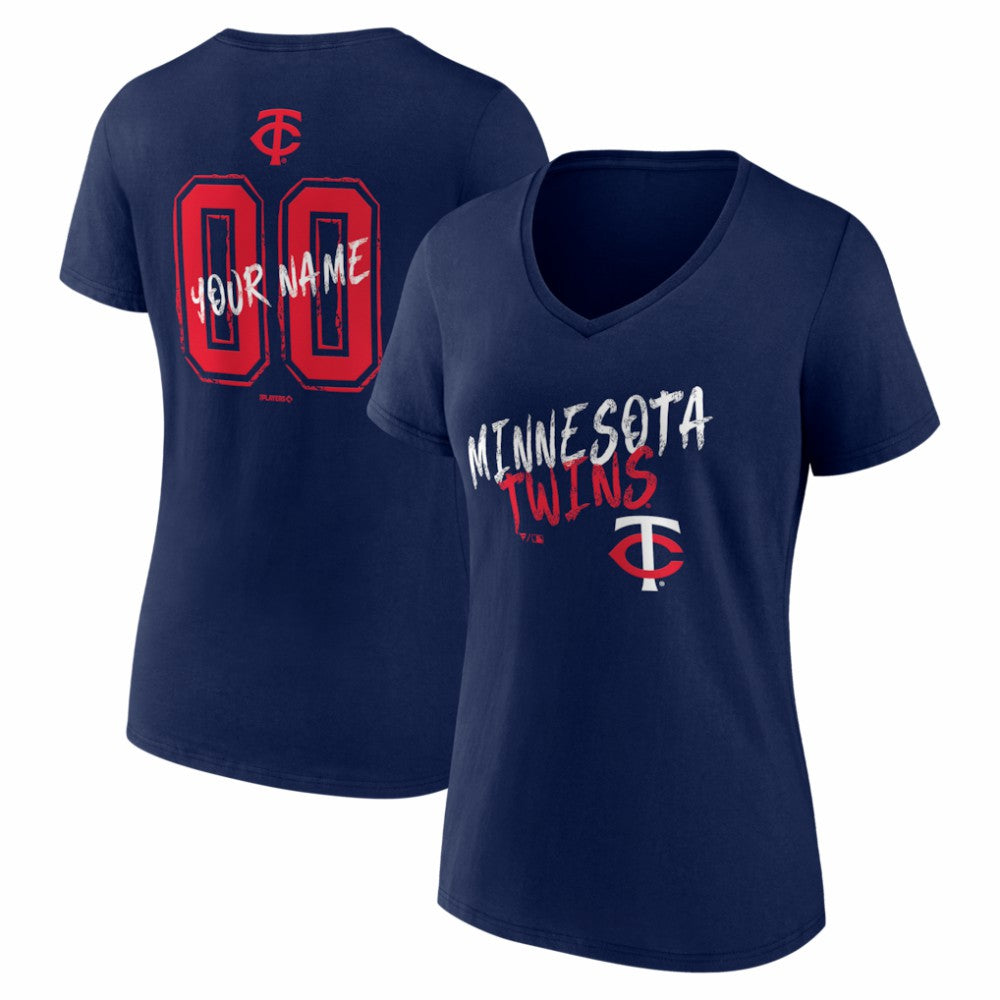 Minnesota Twins Women's Hustle Personalized Name & Number V-Neck T-Shirt - MLB
