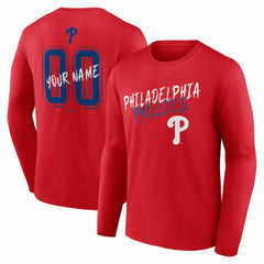 Philadelphia Phillies  Hustle Personalized Name & Number Long Sleeve T-Shirt - MLB