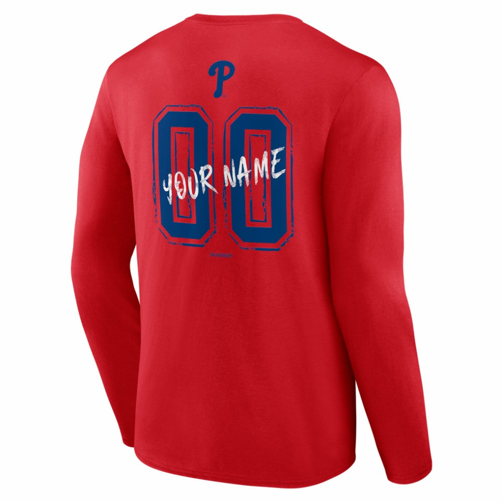 Philadelphia Phillies  Hustle Personalized Name & Number Long Sleeve T-Shirt - MLB
