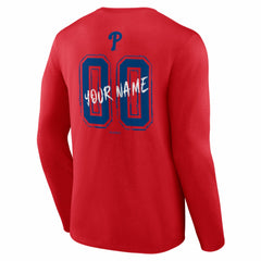 Philadelphia Phillies  Hustle Personalized Name & Number Long Sleeve T-Shirt - MLB