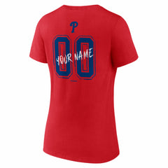 Philadelphia Phillies Women's Hustle Personalized Name & Number V-Neck T-Shirt - MLB