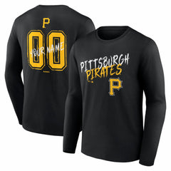 Pittsburgh Pirates  Hustle Personalized Name & Number Long Sleeve T-Shirt - MLB