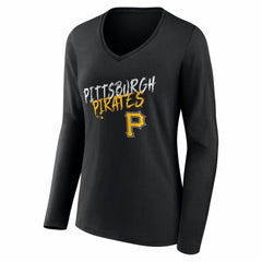 Pittsburgh Pirates Women's Hustle Personalized Name & Number Long Sleeve V-Neck T-Shirt - MLB