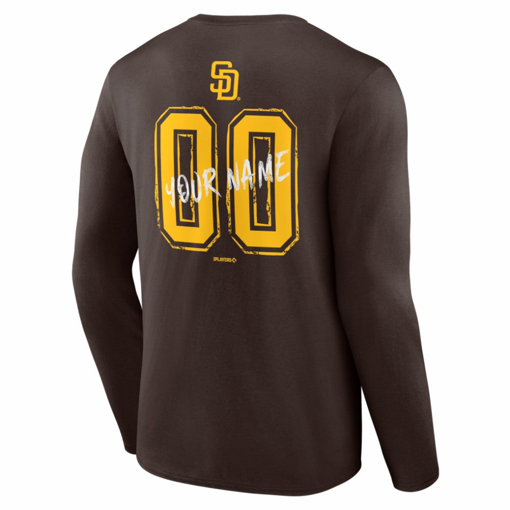 San Diego Padres  Hustle Personalized Name & Number Long Sleeve T-Shirt - MLB