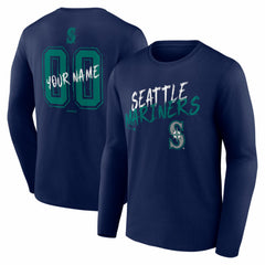 Seattle Mariners  Hustle Personalized Name & Number Long Sleeve T-Shirt - MLB