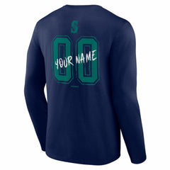 Seattle Mariners  Hustle Personalized Name & Number Long Sleeve T-Shirt - MLB