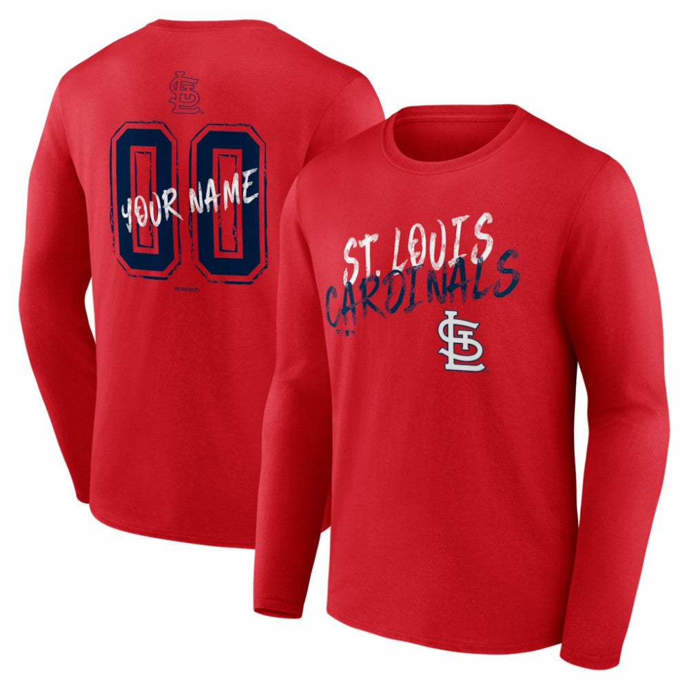 St. Louis Cardinals  Hustle Personalized Name & Number Long Sleeve T-Shirt - MLB