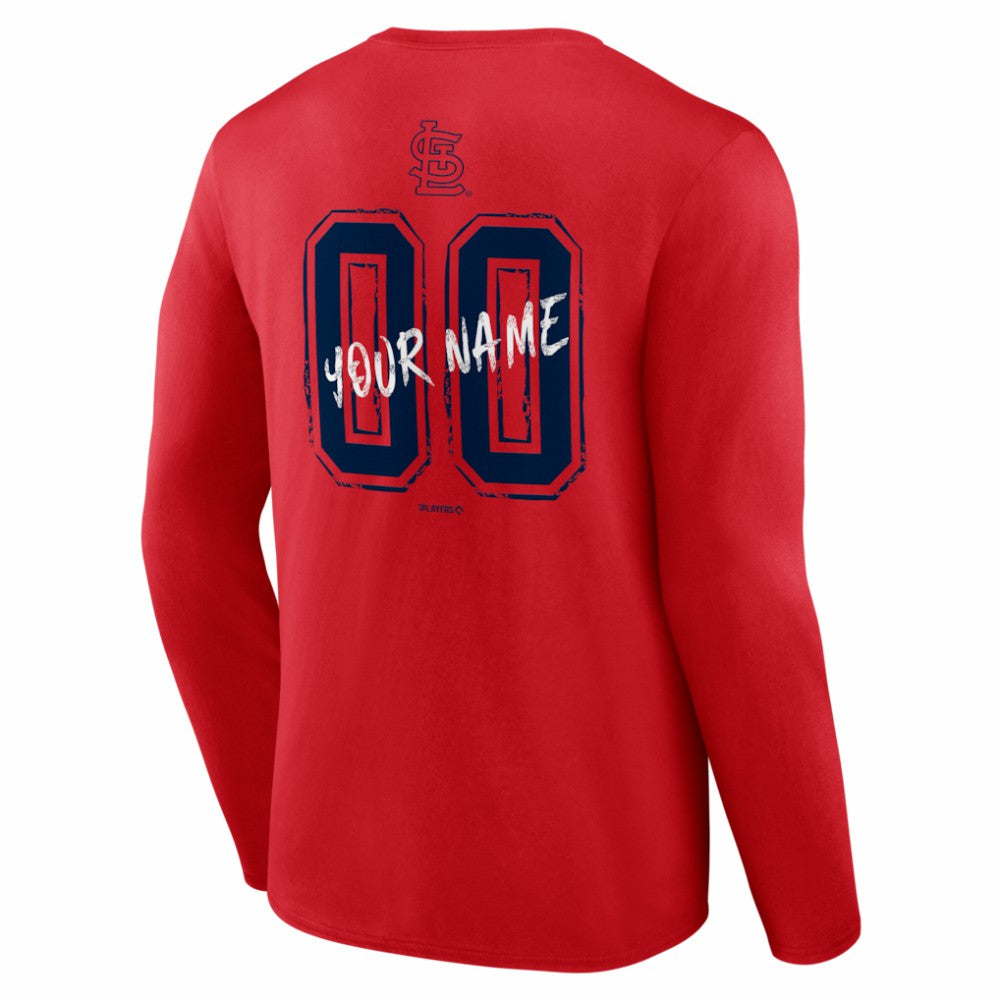St. Louis Cardinals  Hustle Personalized Name & Number Long Sleeve T-Shirt - MLB