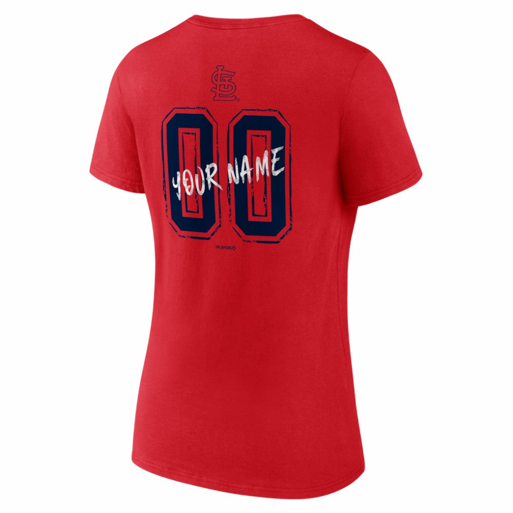 St. Louis Cardinals Women's Hustle Personalized Name & Number V-Neck T-Shirt - MLB