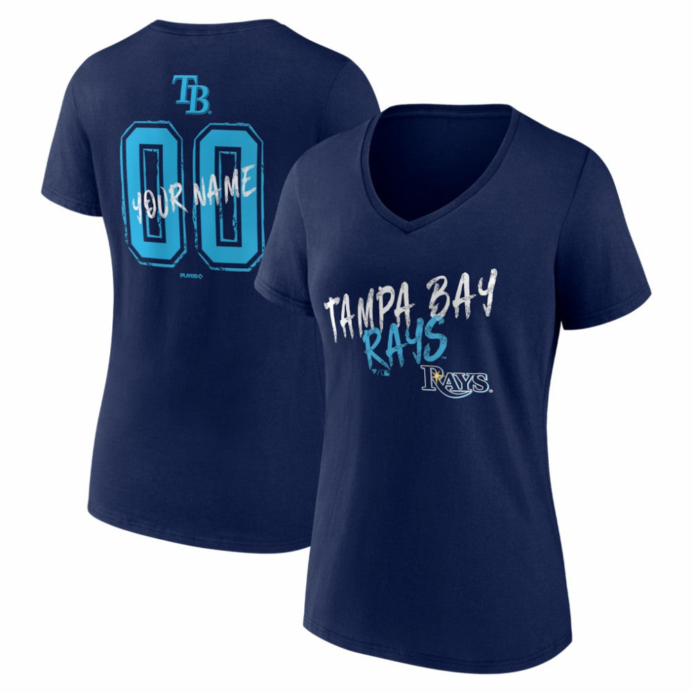 Tampa Bay Rays Women's Hustle Personalized Name & Number V-Neck T-Shirt - MLB