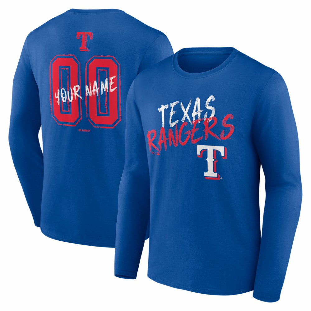 Texas Rangers  Hustle Personalized Name & Number Long Sleeve T-Shirt - MLB