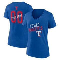 Texas Rangers Women's Hustle Personalized Name & Number V-Neck T-Shirt - MLB