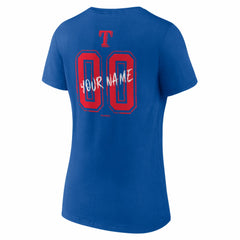 Texas Rangers Women's Hustle Personalized Name & Number V-Neck T-Shirt - MLB