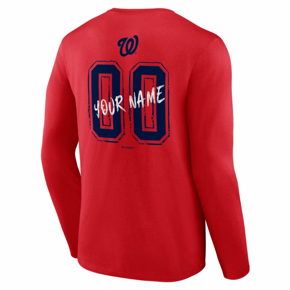 Washington Nationals  Hustle Personalized Name & Number Long Sleeve T-Shirt - MLB