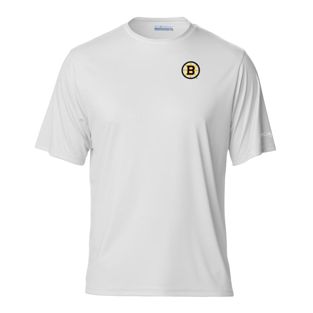 Boston Bruins Columbia PFG Terminal Tackle Omni-Shade T-Shirt - White - NHL