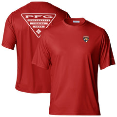 Florida Panthers Columbia PFG Terminal Tackle Omni-Shade T-Shirt - Red - NHL