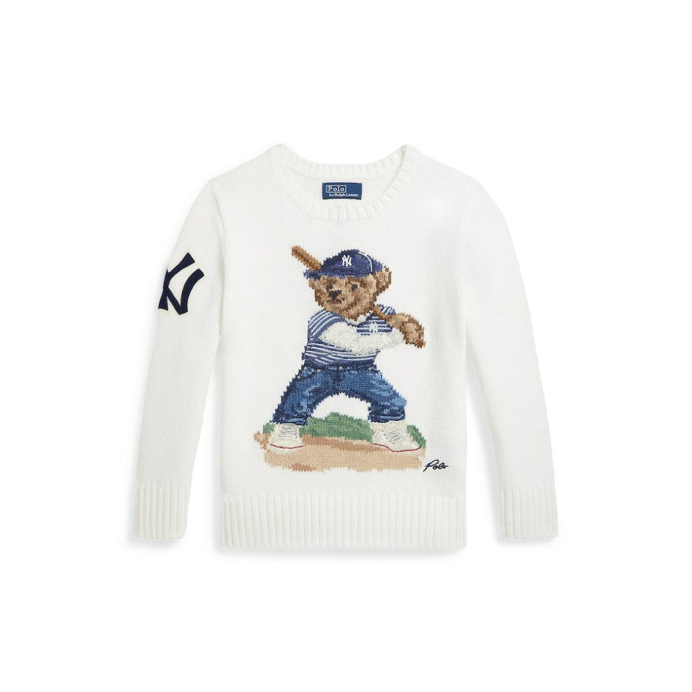 Yankees Polo Ralph Lauren Preschool Bear Sweater - MLB