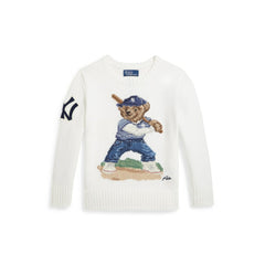 Yankees Polo Ralph Lauren Preschool Bear Sweater - MLB
