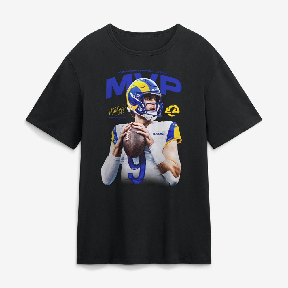 Matthew Stafford Los Angeles Rams 2025 NFL MVP T-Shirt Black | NFL
