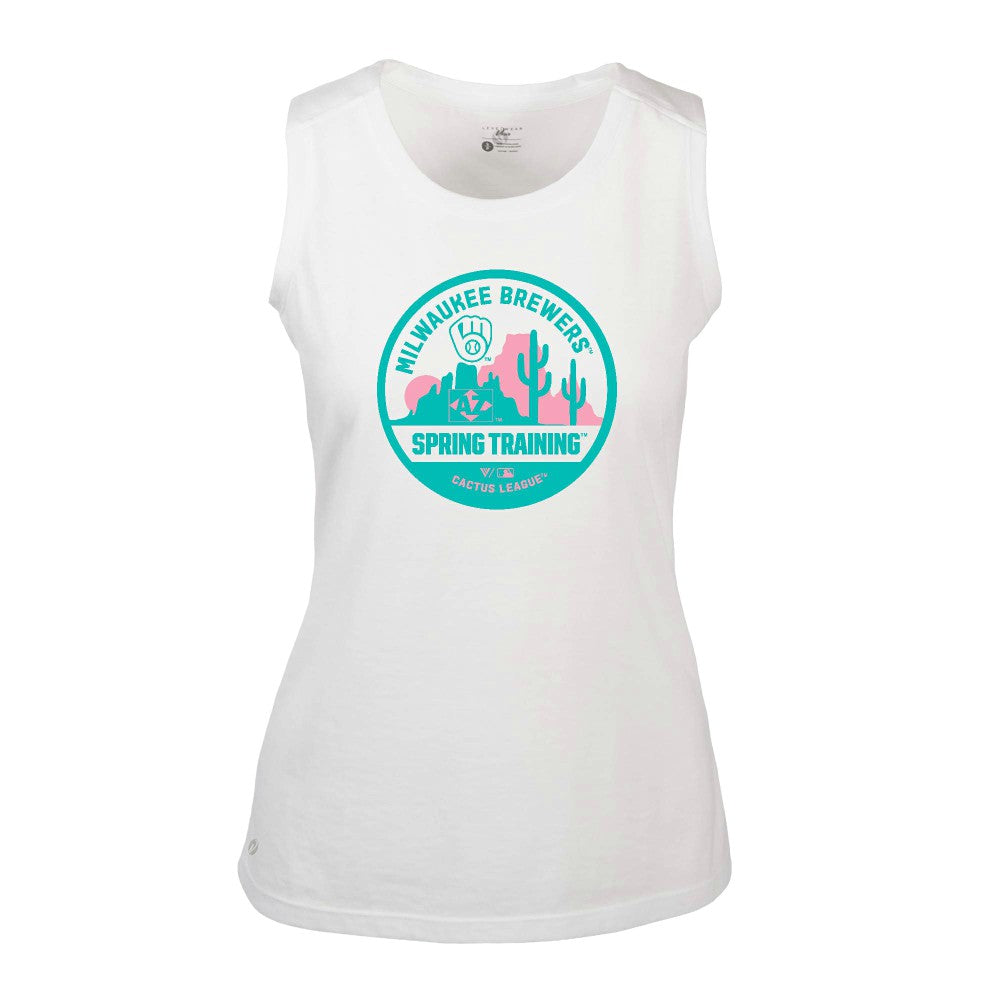 Milwaukee Brewers Levelwear Women's Macy Spring Training Badge Bold Tank Top - MLB