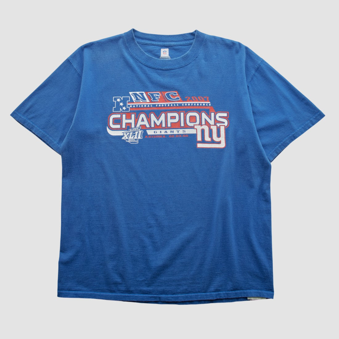Super Bowl XLII NFL 2007 T-shirt Blue Vintage | Fanatics