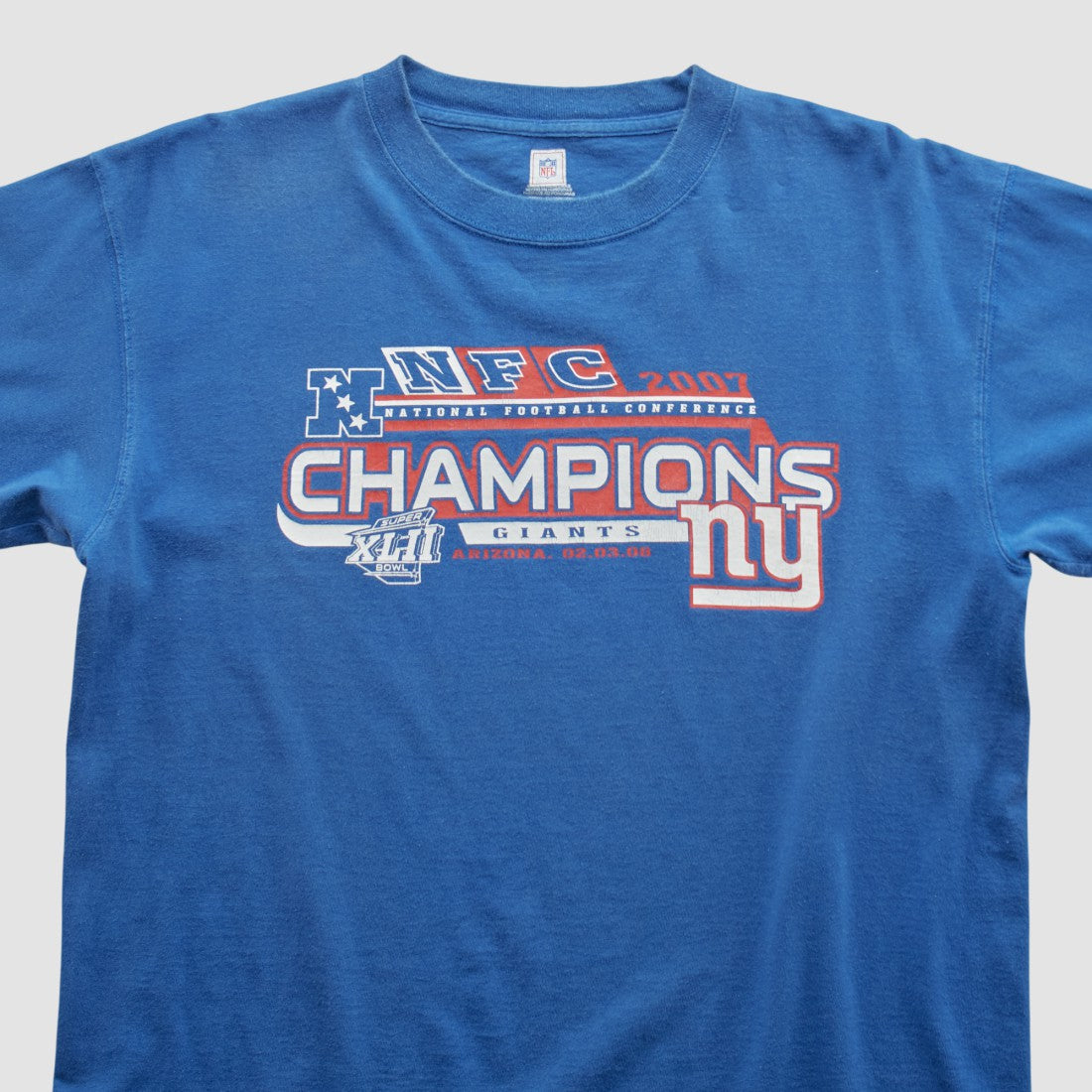 Super Bowl XLII NFL 2007 T-shirt Blue Vintage | Fanatics